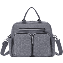 Diaper Bag Tote Gray with 3 Insulated Pockets Large Capacity