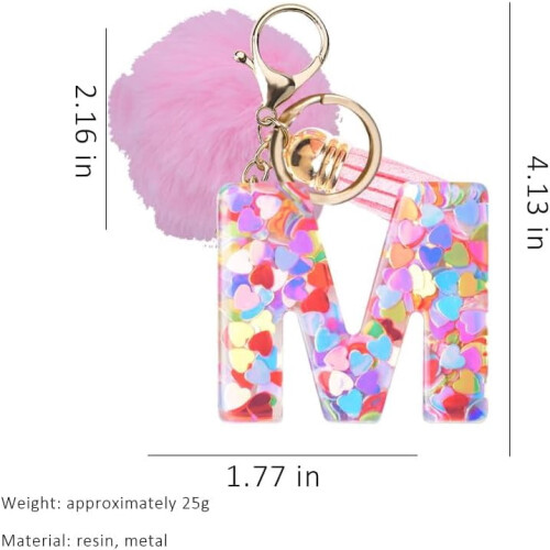 Initial Letter Keychain for Women Handbag Charm 1
