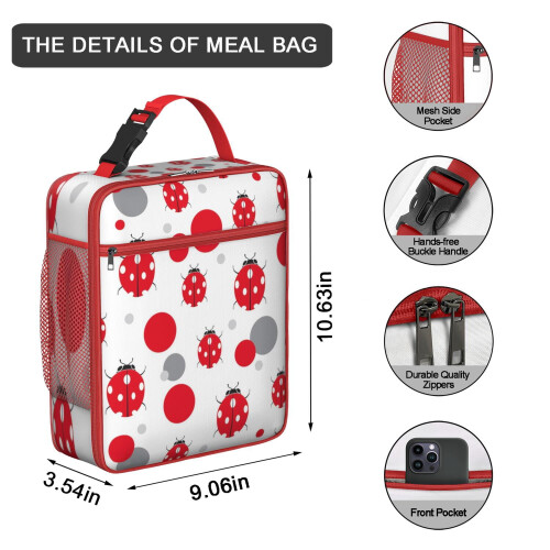 Ladybug Bento Box Bag Lightweight Insulated 1-Pack 1