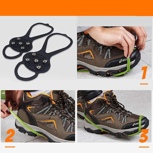 Non-Slip Ice Traction Cleats with 8 Steel Studs Universal 2