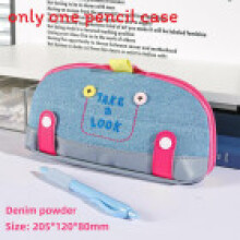 (Denim Pink) Koreaninspired Stationery Trendy Bag With Letter Embroidery School For Design