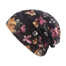 Women's Floral Lace Beanie Cap Summer Thin Hat