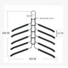 (Black)Metal Clothes Organizer With Multiple Layers And Non Slip Coating For Space Closet