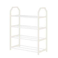 Stackable Metal Shoe Rack White 3-Tier