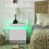 White Bedside Table with LED Light, Bedroom 1