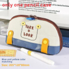 (Brown Blue) Koreaninspired Stationery Trendy Bag With Letter Embroidery School For Design