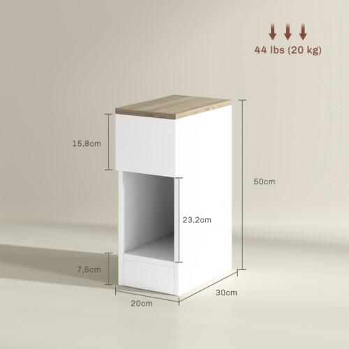 Set of Two Modern Storage Bedside Tables - White 1