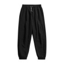 (Black,5XL)Calças casuais masculinas de náilon fino verão Acu com bainha algemada e design respirável