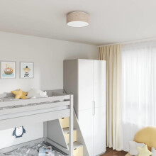 vidaXL Ceiling Lamp with Spotlights Taupe 30 x 30 x 13.5 cm Fabric