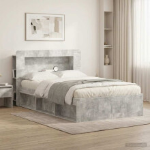 vidaXL Headboard Cabinet with Storage Concrete Grey Engineered Wood