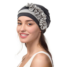 Bonnet turban extensible Ă fleurs unies pour femme