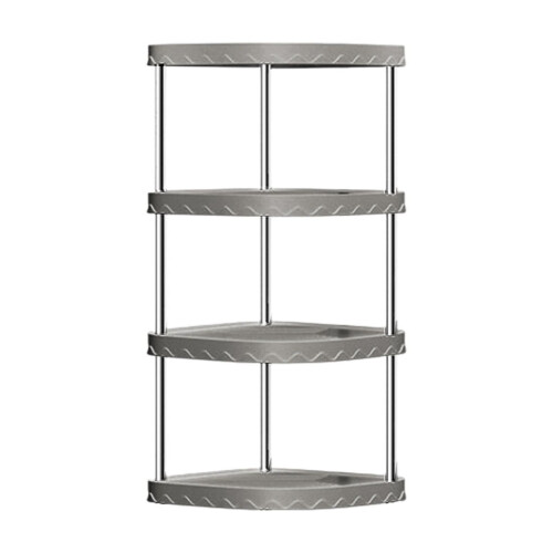 Plastic Shoe Rack Gray 4-Tier Narrow