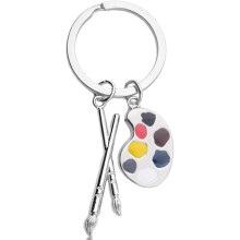 Paint Brush Palette Keychain Art Gift for Teachers and