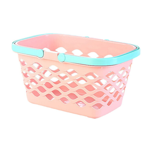 Panier de douche en plastique rose avec poignée 1