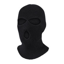 Passamontagna in maglia a 3 fori, nero, taglia unica