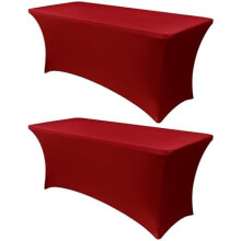 Tovaglia in spandex elasticizzato rosso 72x30x30 pollici (confezione da 2)
