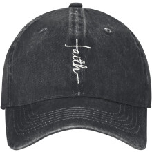 Casquette de baseball noire vintage brodée « Marche avec Jésus »
