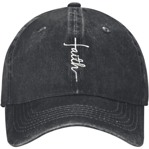 Walk With Jesus bestickte Baseballkappe Schwarz Vintage