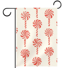 Drapeau de jardin à motif de sucette en forme de canne de Noël 28x40