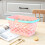 Panier de douche en plastique rose avec poignée 6