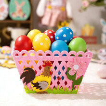 cestino portaoggetti in feltro per Pasqua, sacchetto regalo rosa in tessuto non tessuto