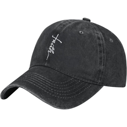 Walk With Jesus bestickte Baseballkappe Schwarz Vintage 1