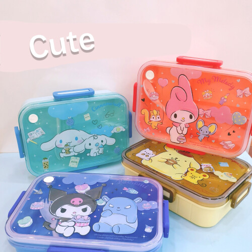 Cinnamoroll Printed Bento Box with Spoon 4-Point Lock 2