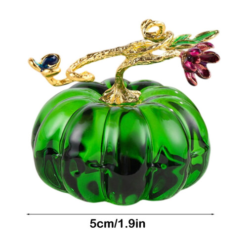 Hand-Blown Glass Pumpkin Ornament, Crystal Fall Decor 2