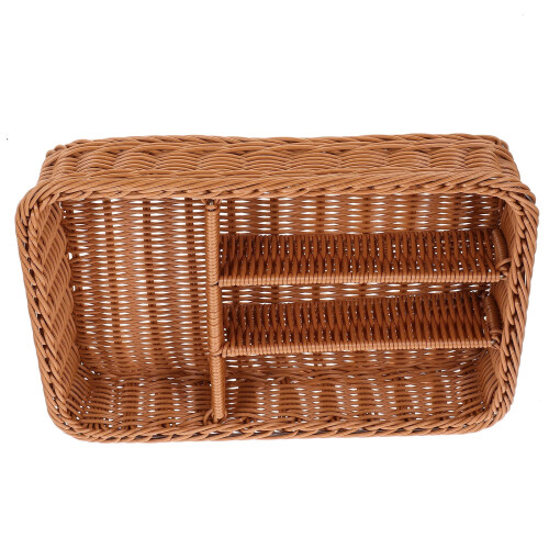 Cutlery Storage Basket Woven Mesh Chocolate