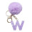 Purple Velvet Ball Keychain Set with Initial Personalization 1