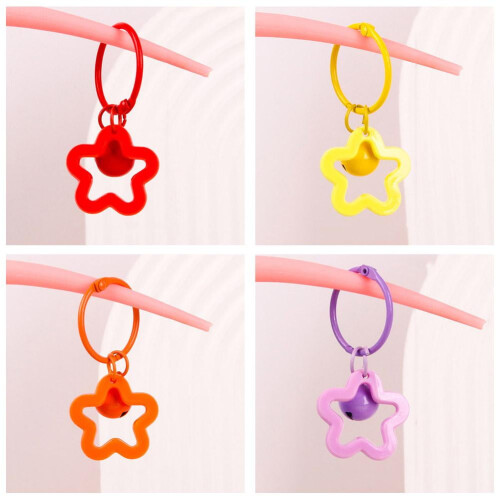 Acrylic Five-Pointed Star Keychain with Earphone Set