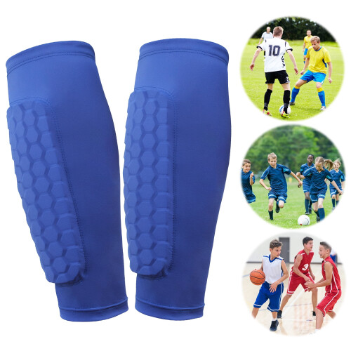 Soccer Shin Guards with Honeycomb Pads Lightweight Blue 2
