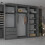 MN Furniture (Grey,  250cm) Modern Triple Mirrored Sliding Wardrobes 2