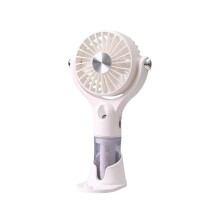(White) Silent Handheld Misting Travel Fan USB Rechargeable Mini Cooling Fan