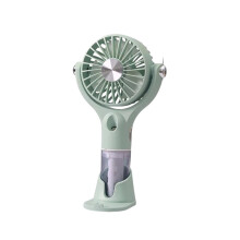 (Green) Silent Handheld Misting Travel Fan USB Rechargeable Mini Cooling Fan