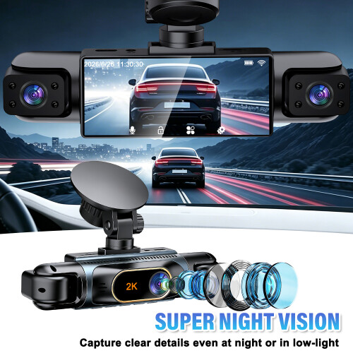 4 Channel Dash Cam 360° View, 1080P Front and Rear InsideNight Vision, G-Sensor 2