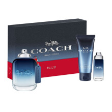 Set Coach: Blue Eau De Toilette For Men 100 ml + Blue Eau De Toilette For Men 15 ml + Blue Shower Gel Beard & Hair 100 ml