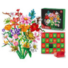Gänseblümchenstrauß Bausteine Blumenstrauß Adventskalender für Erwachsene Kinder 24 Tage Countdown Weihnachten