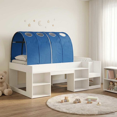VidaXL vidaXL Bed Frame with Tunnel 3 pcs White and Blue Engineered Wood