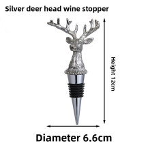 (Deer Silver)Tappo Bottiglia Animale Nero Guarnizioni Sughero per Conservazione Vino e Uso Domestico