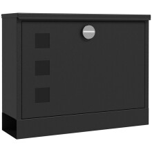 Moderner Metallbriefkasten, abschließbar, schwarz