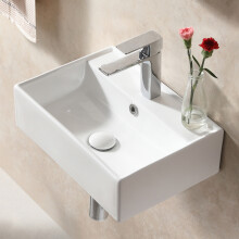 White Ceramic Countertop Basin 45x31cm Modern Bathroom Vanity Wash Sink