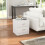 Bedside Table with 2 Drawers, Modern Nightstand 1