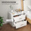 Bedside Table with 2 Drawers, Modern Nightstand 4