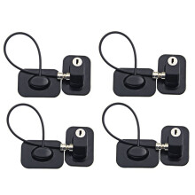 4X Baby Safety Window Restrictors with Safety Lock Cable,No Screws Required to Avoid Damage and Protect the Safety,Black