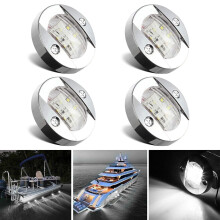 Autoxbert LED Stern Light 12V White Round 3 Inch 4 Pack