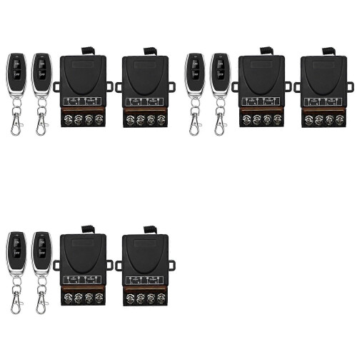 6x AC 220V 30A 433MHz 1CH Wireless Remote Control Switch RF Relay Receiver + on/Off Transmitter