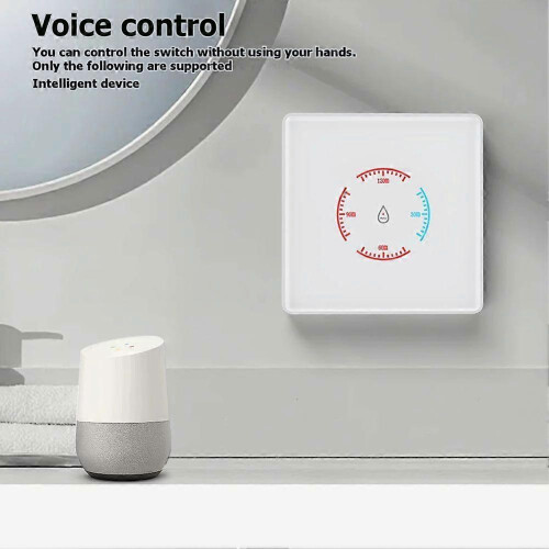 Tuya WiFi Smart Boiler Switch 3500W Metered Water Heater Switch EU Standard Touch Switch with Countdown Function White 1
