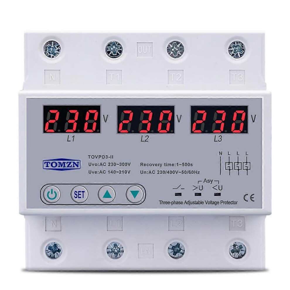 Three Phase Adjustable Over And Under Voltage Protector 63A 7322799723445
