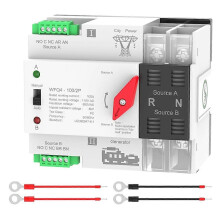 Automatic Transfer Switch 100A AC110V,Dual Power ATS 2P Transfer Switch Din Rail Mounting for Home Generator, RV,Public